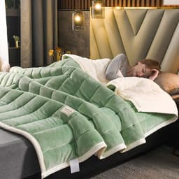 image-Solid Color Lamb Fleece Blanket Double-Sided 2.0x2.3m