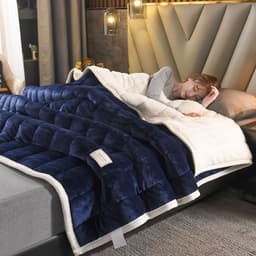 image-Solid Color Lamb Fleece Blanket Double-Sided 2.0x2.3m