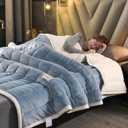 image-Solid Color Lamb Fleece Blanket Double-Sided 2.0x2.3m