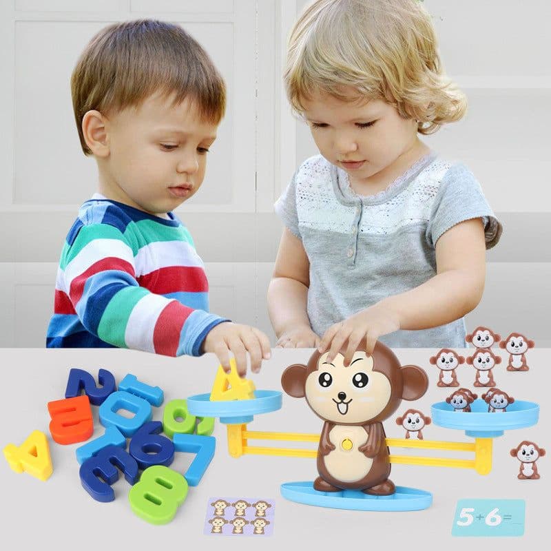 image-Puppy Monkey Pig Scale Balance Game Educational Children's Toy