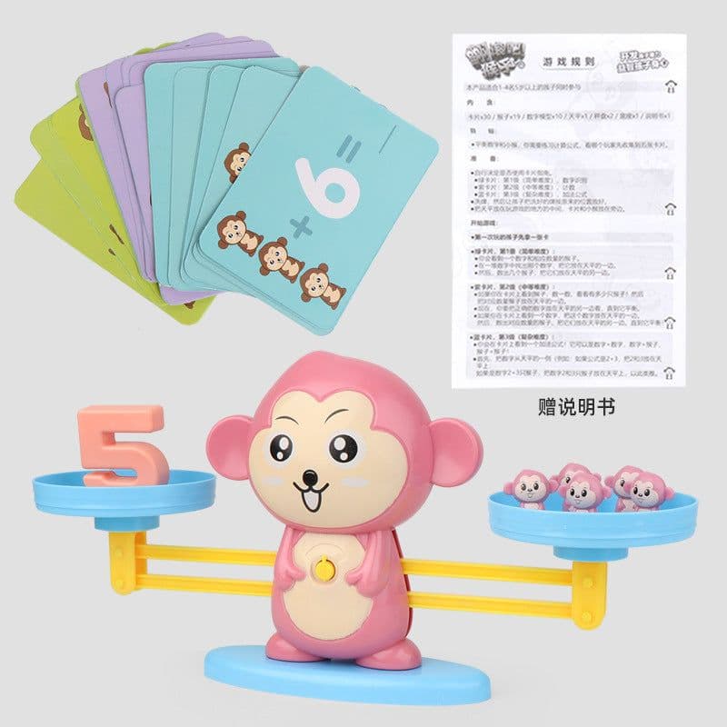 image-Puppy Monkey Pig Scale Balance Game Educational Children's Toy