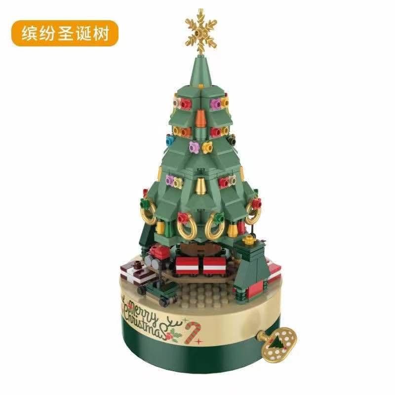image-Jiaqi 1302 Christmas Tree Music Box Building Blocks Set 200-400pcs