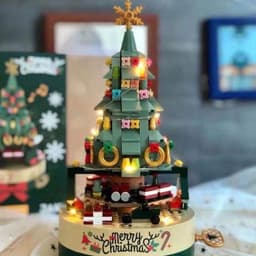 image-Jiaqi 1302 Christmas Tree Music Box Building Blocks Set 200-400pcs