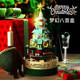 image-Jiaqi 1302 Christmas Tree Music Box Building Blocks Set 200-400pcs