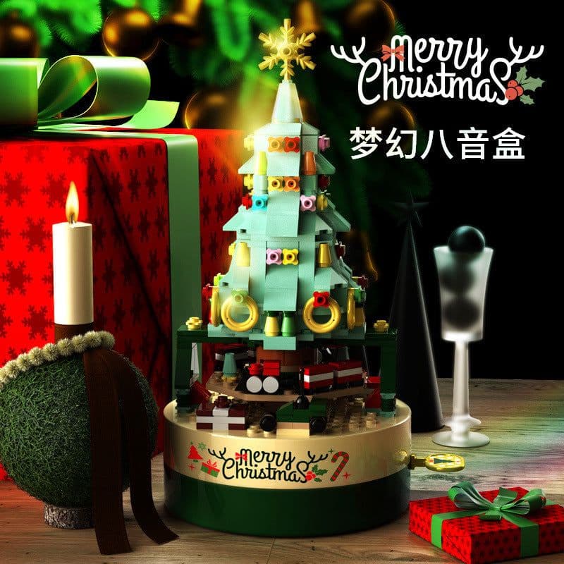 image-Jiaqi 1302 Christmas Tree Music Box Building Blocks Set 200-400pcs