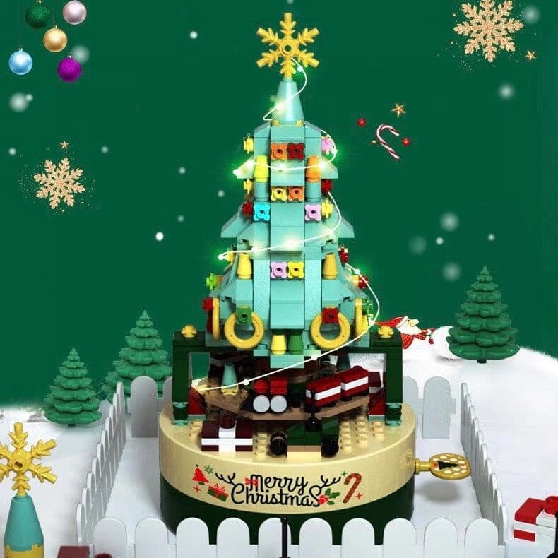 image-Jiaqi 1302 Christmas Tree Music Box Building Blocks Set 200-400pcs