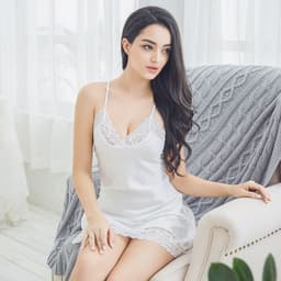 image-Women's Satin Lace Cami Slip Dress Nightgown