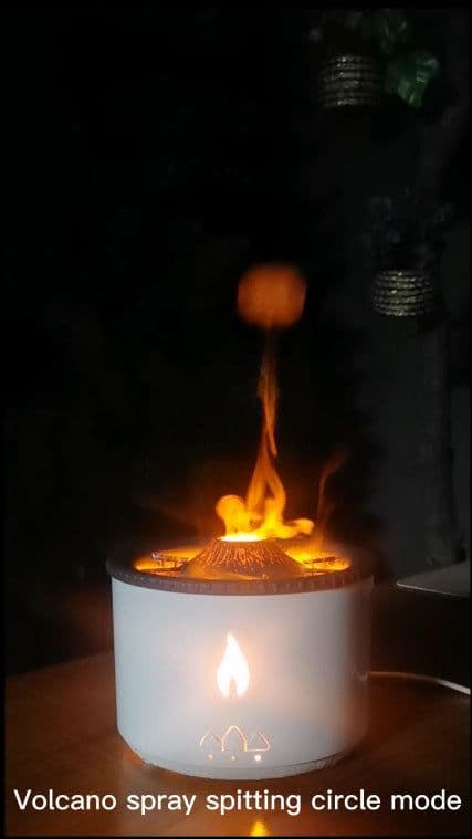 image-PINVO Volcano Flame Humidifier 350ml Ultrasonic Aromatherapy