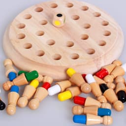 image-Wooden Memory Chess Logic Training Puzzle Educational Toy Ages 7-14