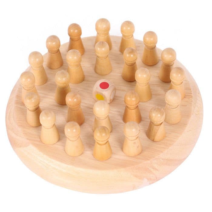 image-Wooden Memory Chess Logic Training Puzzle Educational Toy Ages 7-14