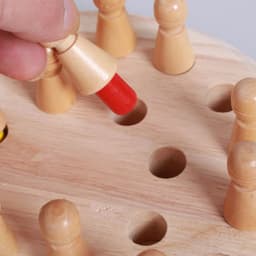 image-Wooden Memory Chess Logic Training Puzzle Educational Toy Ages 7-14