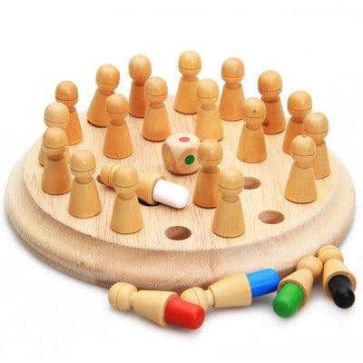 image-Wooden Memory Chess Logic Training Puzzle Educational Toy Ages 7-14