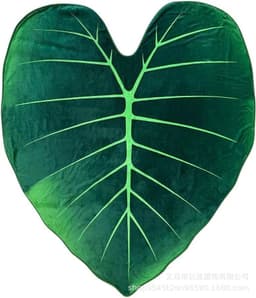 image-Leaf Flannel Blanket 200x230cm Polyester Green Vein Shape Throw