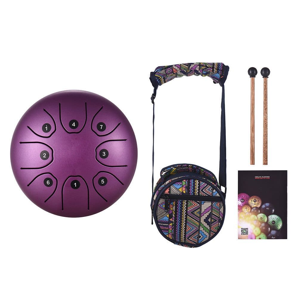 image-5.5 Inch Steel Tongue Drum 8-Tone Percussion Instrument