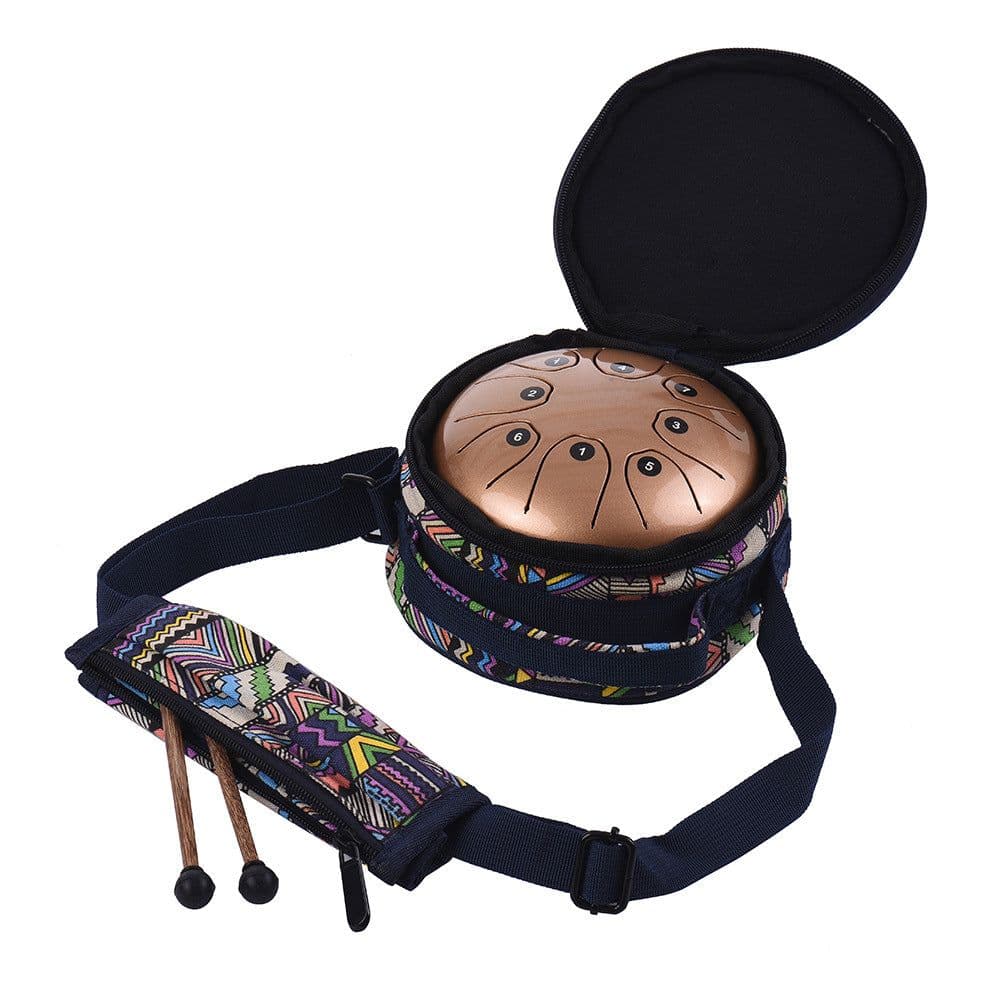 image-5.5 Inch Steel Tongue Drum 8-Tone Percussion Instrument