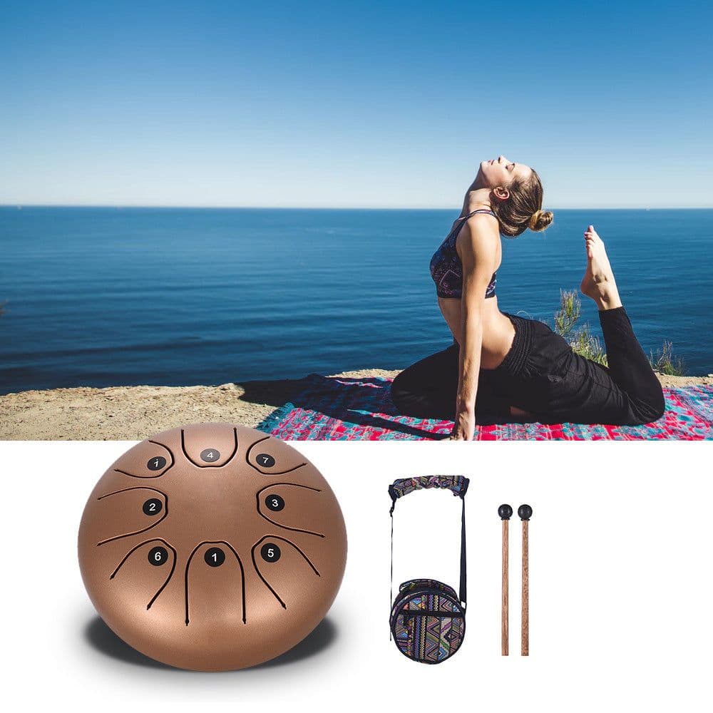 image-5.5 Inch Steel Tongue Drum 8-Tone Percussion Instrument