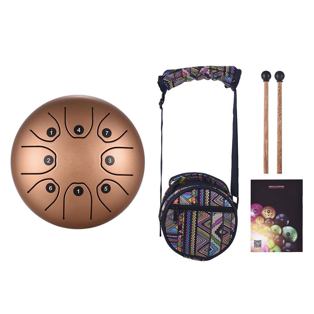 image-5.5 Inch Steel Tongue Drum 8-Tone Percussion Instrument