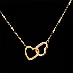 image-Stainless Steel Heart Pendant Necklace Unisex Water Wave Chain N00128