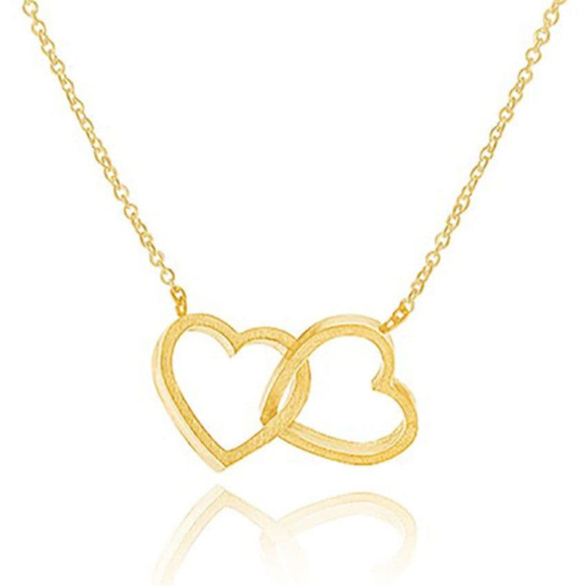 image-Stainless Steel Heart Pendant Necklace Unisex Water Wave Chain N00128