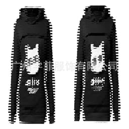 image-Women's Cat Print Hooded Sweater Long Sleeve Fleece Top