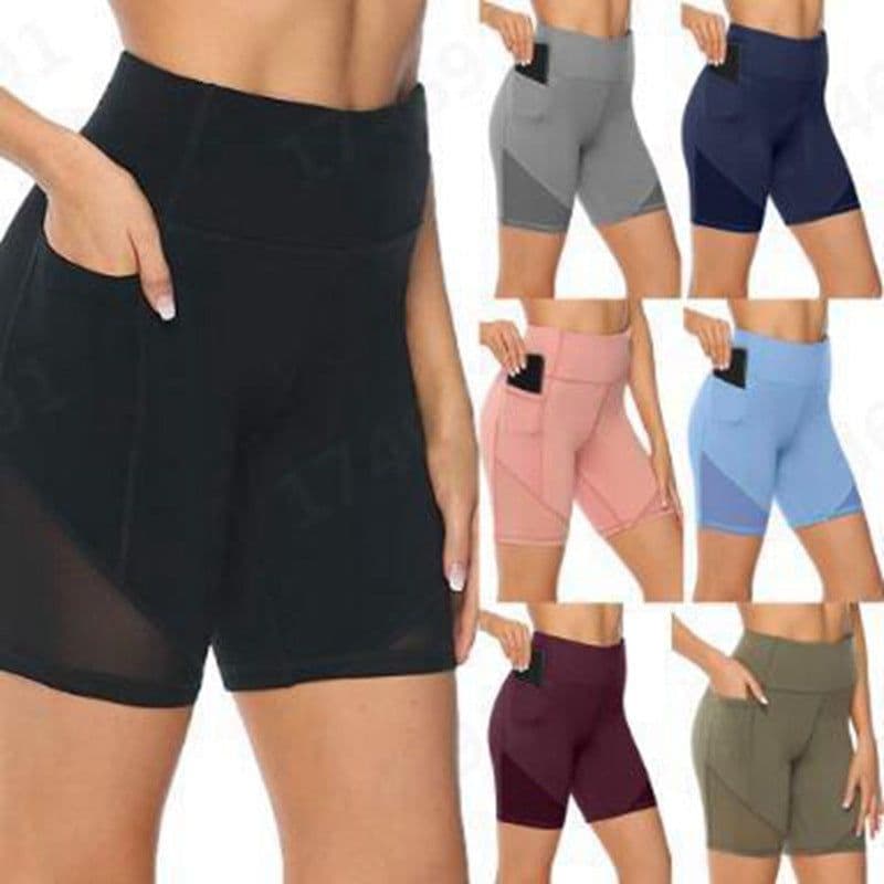 image-COCI High-Waist Quick-Drying Yoga Shorts Women Polyester