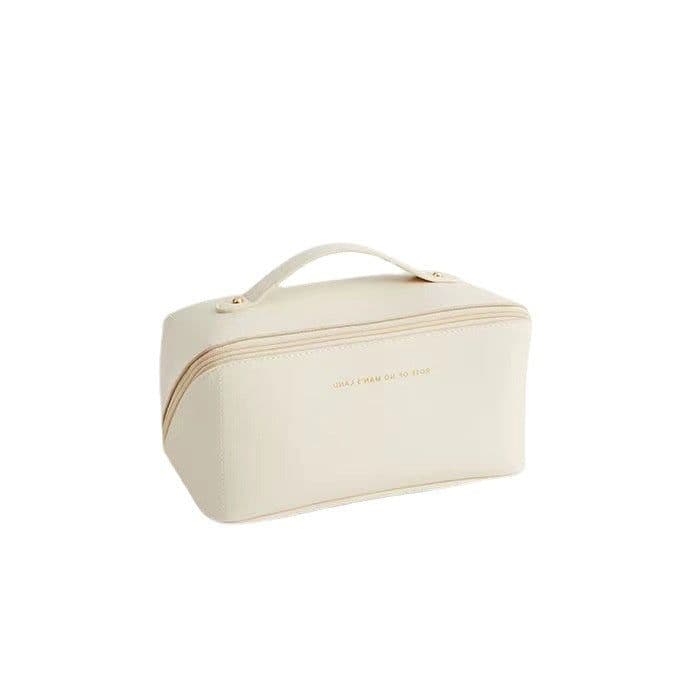 image-PU Leather Cosmetic Bag Large Capacity Travel Makeup Storage Case