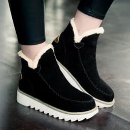 image-Siyan Women's Snow Boots Winter Warm Cotton Lined Flat Waterproof