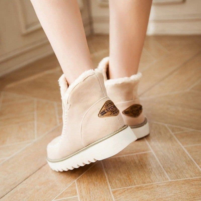 image-Siyan Women's Snow Boots Winter Warm Cotton Lined Flat Waterproof