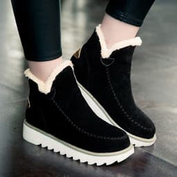 image-Siyan Women's Snow Boots Winter Warm Cotton Lined Flat Waterproof
