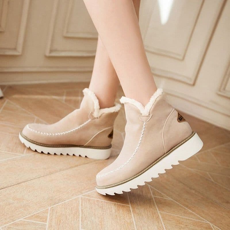 image-Siyan Women's Snow Boots Winter Warm Cotton Lined Flat Waterproof
