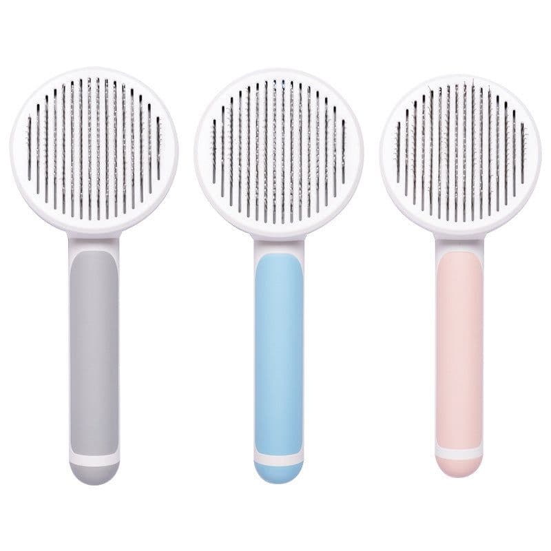 image-Pet Self-Cleaning Slicker Brush Stainless Steel Comb for Dogs Cats
