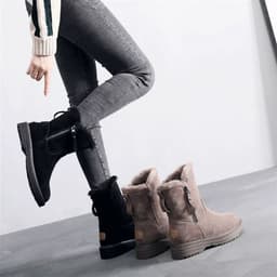 image-Women's Snow Boots Waterproof Warm Mid-Heel Winter Shoes PU Leather