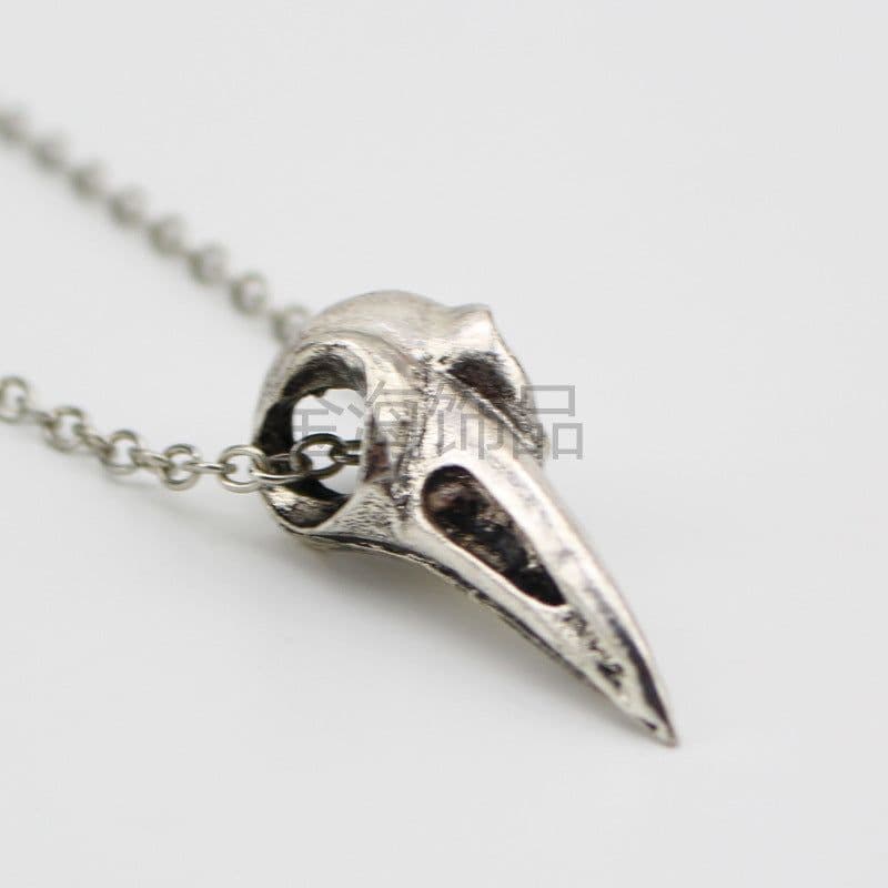 image-Gothic Punk Crow Skull Pendant Necklace Alloy Vintage Jewelry