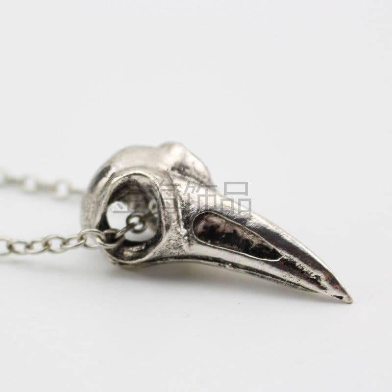 image-Gothic Punk Crow Skull Pendant Necklace Alloy Vintage Jewelry