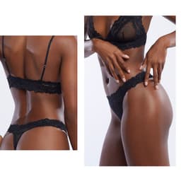 image-Sexy Beauty Back Bralette Set Triangle Cup Wireless Soft Bra