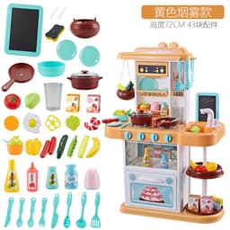 image-Baby Valley Girls Simulation Kitchen Toy Set with Spray 43-Piece