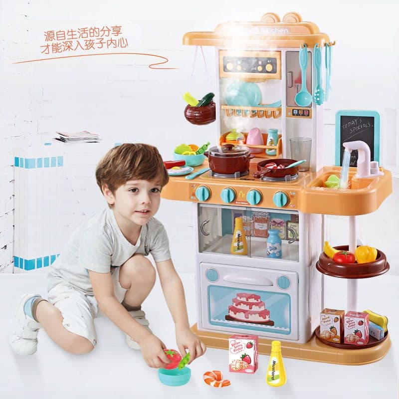 image-Baby Valley Girls Simulation Kitchen Toy Set with Spray 43-Piece