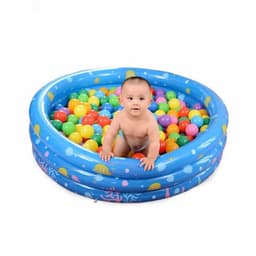 image-Intime Inflatable Baby Pool Round PVC 3-Ring with Air Pump