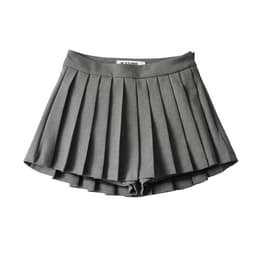 image-YPFF High-Waisted Pleated A-Line Tennis Skirt Gray Cotton