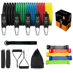 image-150lb TPE Latex Resistance Bands Set 11-Piece Home Fitness