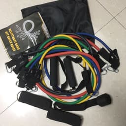 image-150lb TPE Latex Resistance Bands Set 11-Piece Home Fitness