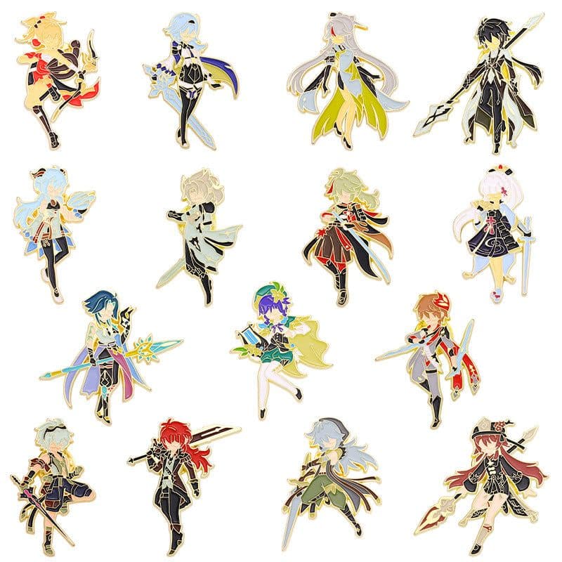 image-Yuanshen Cartoon Character Metal Brooch Pin Badge