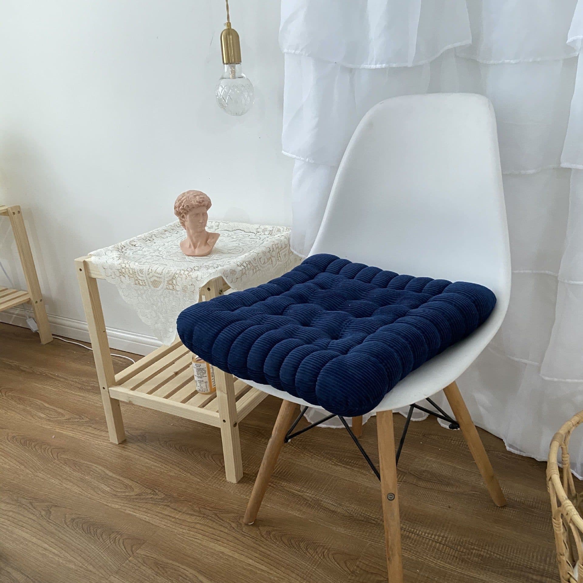 image-Corduroy Chair Cushion 40x42cm Solid Color Floor Mat Restaurant Office