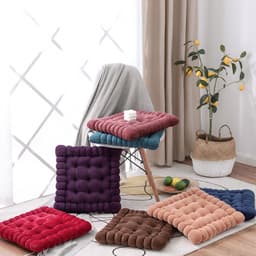 image-Corduroy Chair Cushion 40x42cm Solid Color Floor Mat Restaurant Office