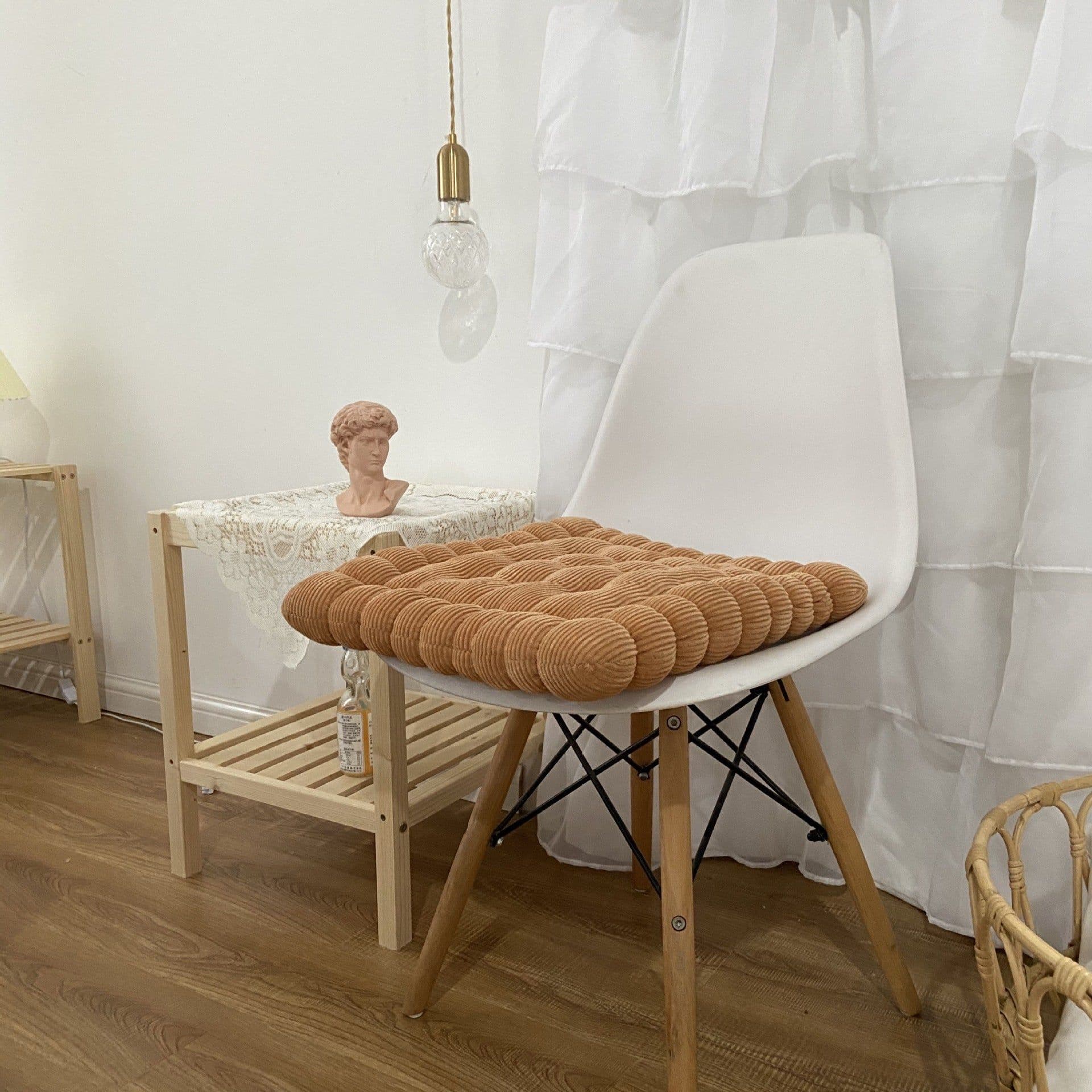 image-Corduroy Chair Cushion 40x42cm Solid Color Floor Mat Restaurant Office