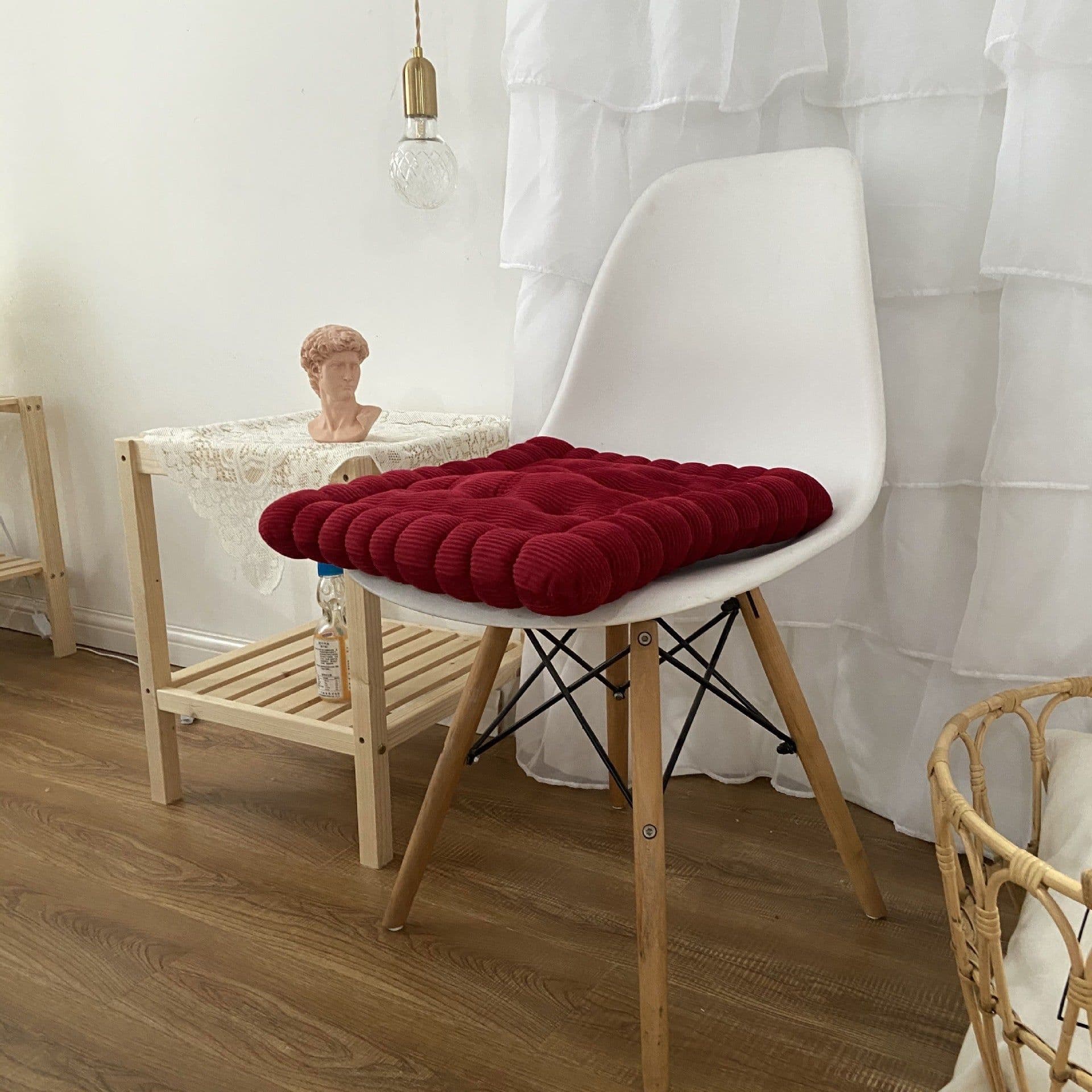 image-Corduroy Chair Cushion 40x42cm Solid Color Floor Mat Restaurant Office