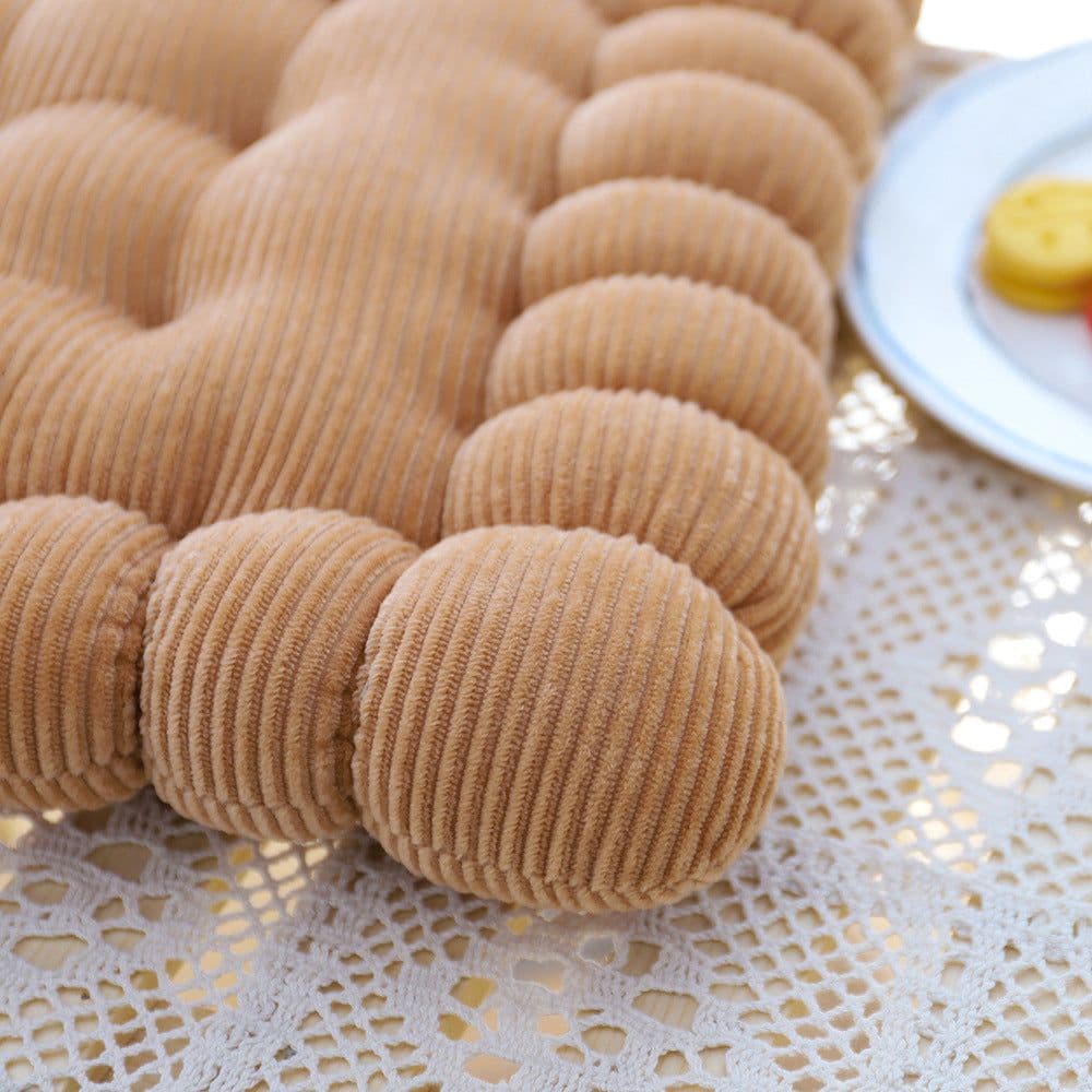 image-Corduroy Chair Cushion 40x42cm Solid Color Floor Mat Restaurant Office