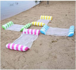 image-Inflatable Floating Hammock Pool Lounge Chair with Backrest