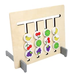 image-Children's Wooden Four-Color Fruit Logic Game Chess Ages 4-6