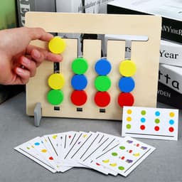 image-Children's Wooden Four-Color Fruit Logic Game Chess Ages 4-6